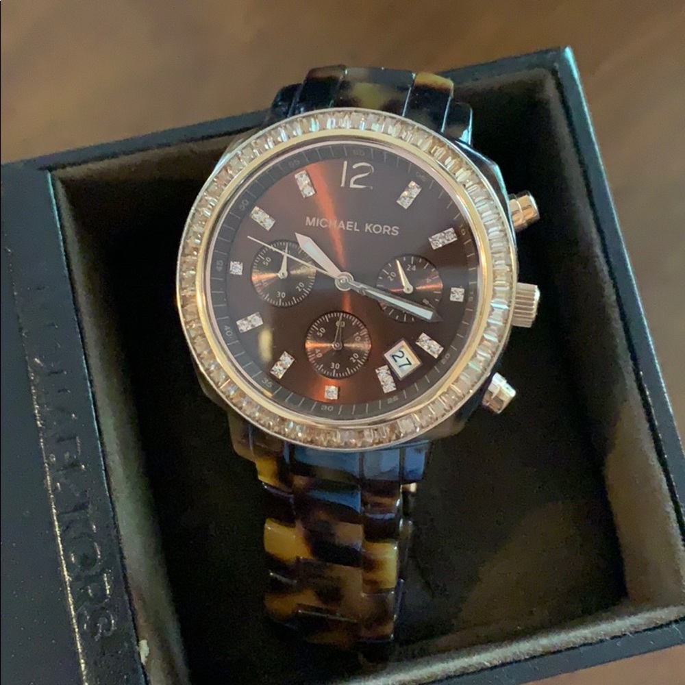 Michael Kors tortoise wrist band watch